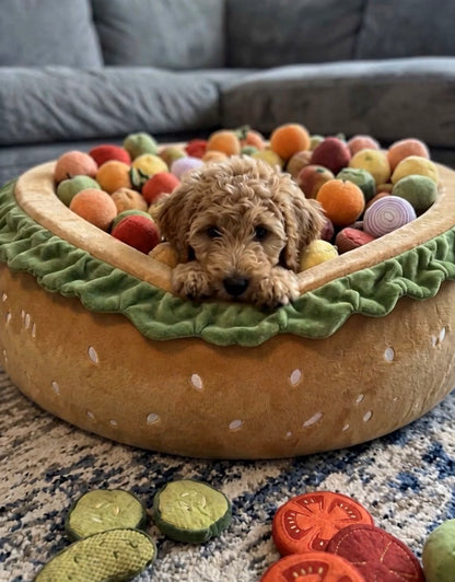 ChomperBed 3-pack burger dog bed